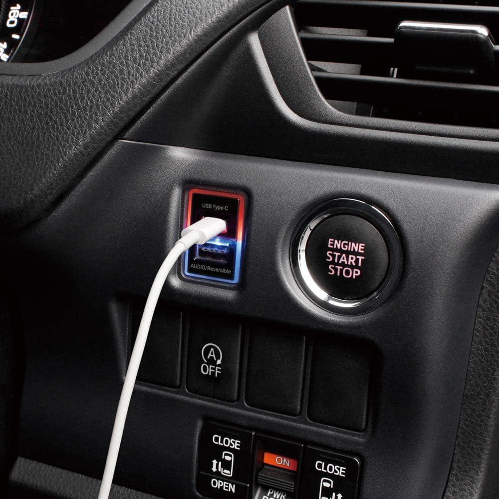 Tsuchiya Yak Car Model Reversible USB Port AUDIO+TYPE-C VP-135 for Toyota Vehicles