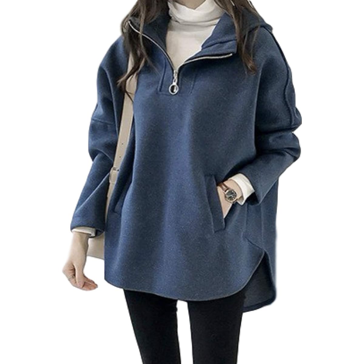 [BN1 Select] Loose Fleece Parka Room Wear Round Cut Hoodie Long Sleeve Women's