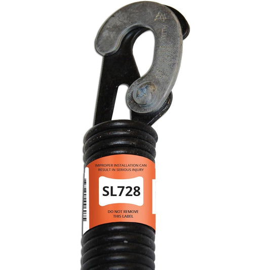 SL728 28 inch lock end garage door extension spring (0.176 inch #7 wires)