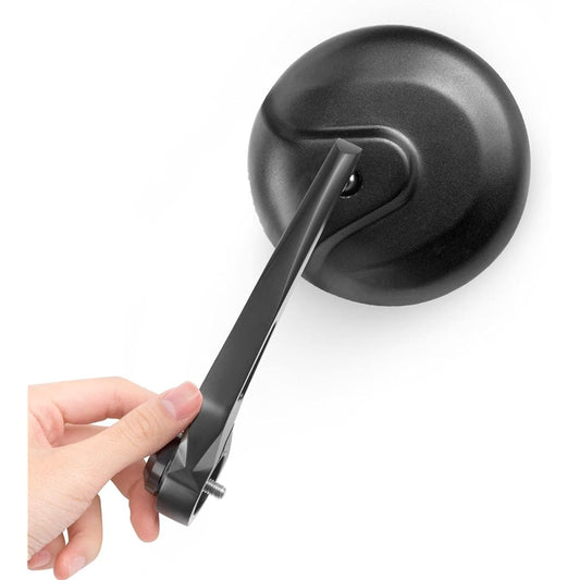 KiWAV Magazi Bar End Motorcycle Bike Mirror Retro Black Round Shape Applicable to Triumph Water Cooled Models Left and Right Set