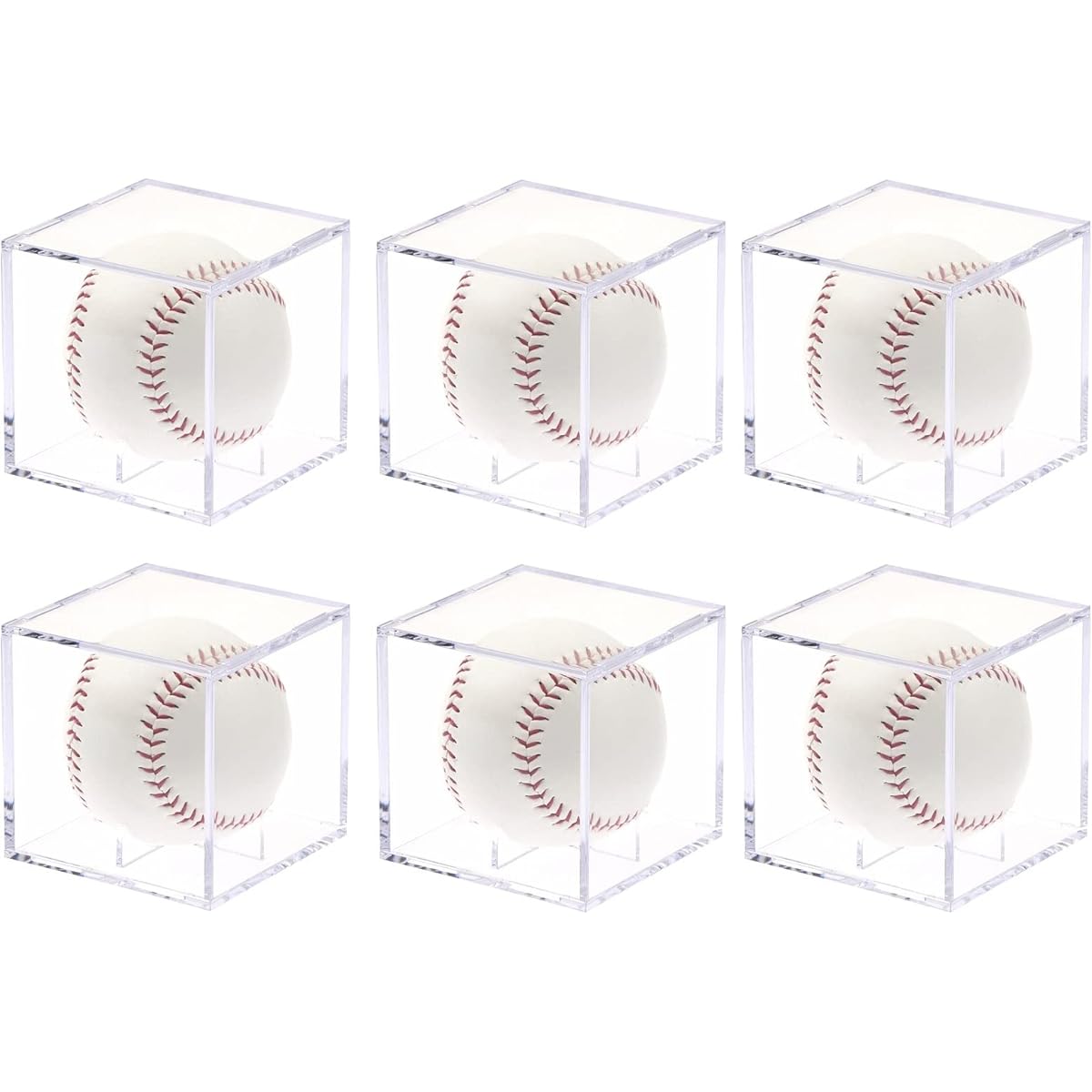 Signed Ball Case, Set of 6 Home Run Ball Case, Baseball Ball Case, Signed Ball Case, Acrylic with UV Protection, Baseball Case, Compatible with Hardball/Softball Baseballs, Collection Case, Display Case, Commemorative Goods, Baseball Goods, Display, Prot