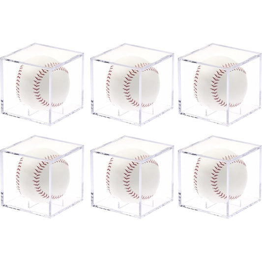 Signed Ball Case, Set of 6 Home Run Ball Case, Baseball Ball Case, Signed Ball Case, Acrylic with UV Protection, Baseball Case, Compatible with Hardball/Softball Baseballs, Collection Case, Display Case, Commemorative Goods, Baseball Goods, Display, Prot