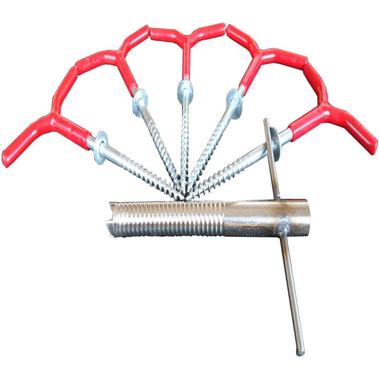 UTST ice peg set of 5 with 1 ice drill, smelt fishing, stable, tent, fixed, rod holder, etc.