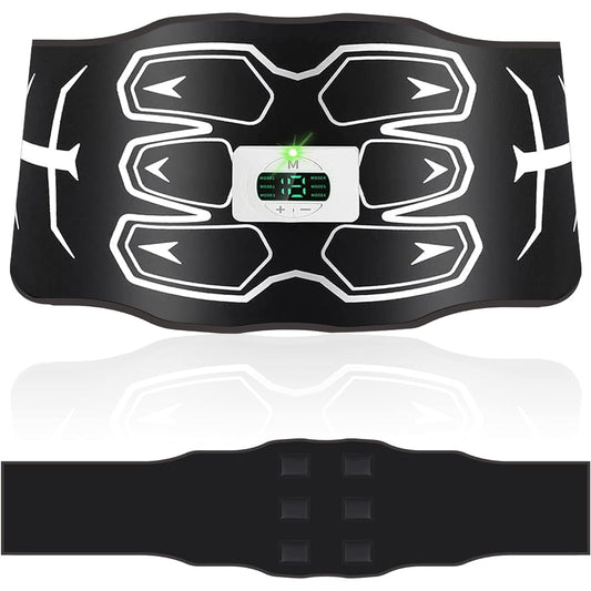 [2024 New Arrival] EMS Abdominal Muscle Belt, No Gel Sheet Required, 6 Abdominal Muscle Pads, Just Spray Water, 6 Modes, 15 Levels of Intensity, LCD Display, USB Rechargeable, Abdominal Muscle Training, Diet Equipment, Adjustable Belt Size, Unisex, Japan