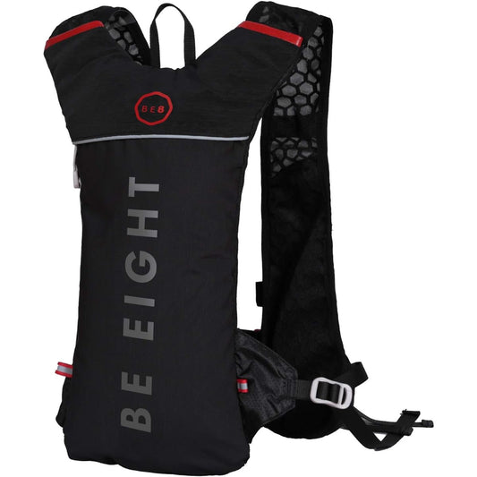 BE8 Running Backpack Sports Ultra Light 230g Light Reflective Breathable Waterproof 5L (Black)