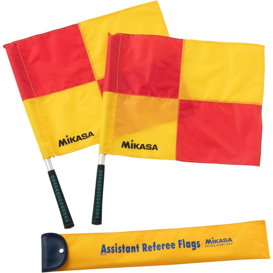 MIKASA Assistant Referee Flag for Soccer Red/Yellow with Exclusive Case BA-18