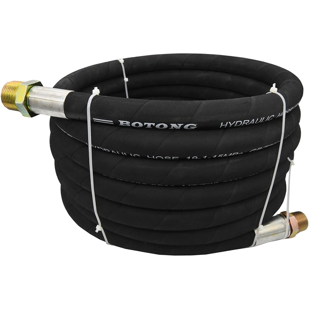 BOOTOP Fuel Transfer Hose 1 Inch Fuel Hose 20 Feet Farm Fuel Transfer Hose Male x Male Crimp Fittings for Diesel Kerosene Gasoline Diesel Fuel Hose Fuel Tank Hose