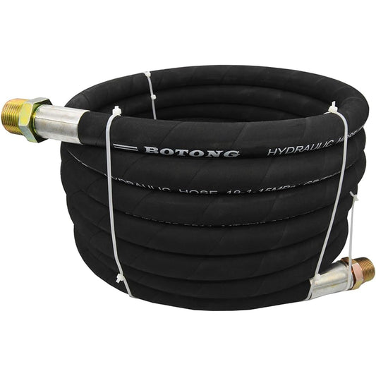 BOOTOP Fuel Transfer Hose 1 Inch Fuel Hose 20 Feet Farm Fuel Transfer Hose Male x Male Crimp Fittings for Diesel Kerosene Gasoline Diesel Fuel Hose Fuel Tank Hose
