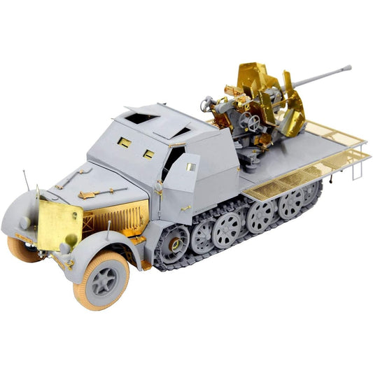 Platz Dragon 1/35 World War II German Army Sd.Kfz.7/2 8 ton half truck armored cabin 3.7cm Flak36/Flak37 mounted type (2in1) with photo-etched parts plastic model DR6953SP