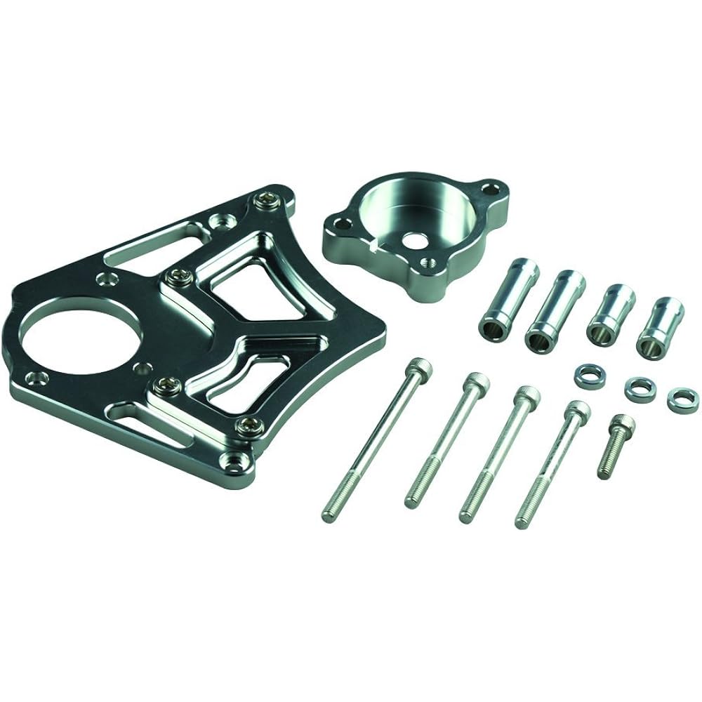 POSH Motorcycle Supplies Sprocket Cover with Clutch Piston Base CB1300SF('98~'12) CB1300SB('05~'12) CB1300ST('10~'12) X-4/LD Silver 053201-03