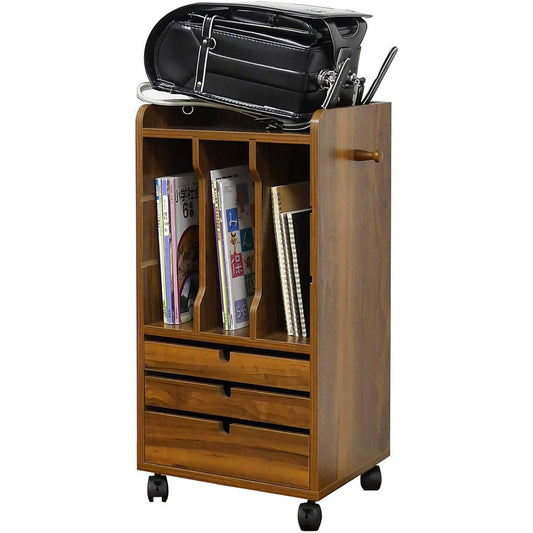 Kuroshio Side Wagon Brown Width 36.5cm Living Wagon Shelf with Casters 089529