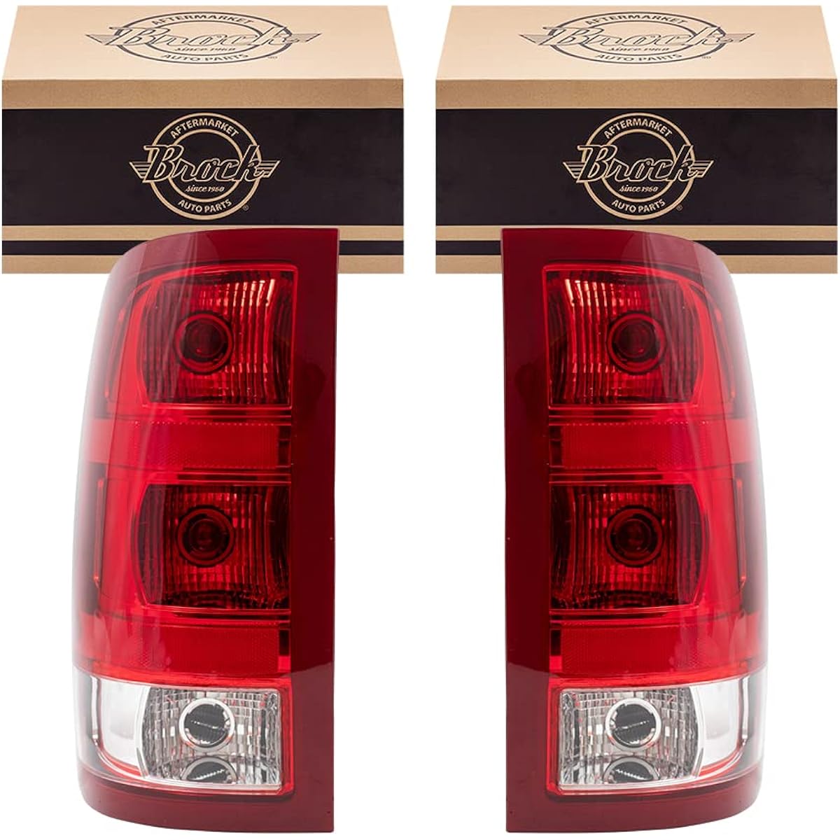 Compatible with BROCK replacement driver and passenger seat set tail light 2007-2013 Sierra pickup truck 25958484 25958485