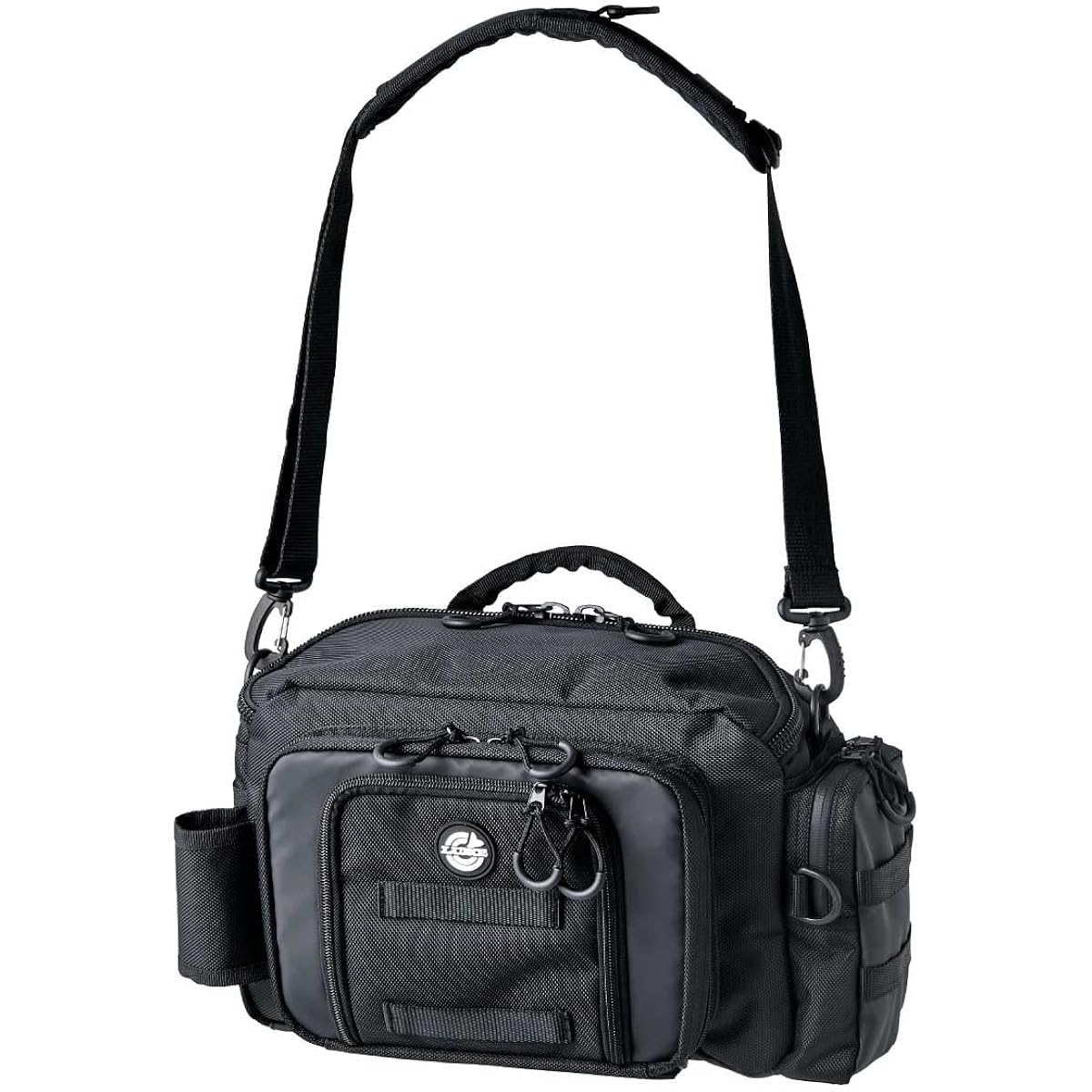 Gamakatsu Langan Hip Bag 2.0 LE324 Fishing Bag, Left and Right Shoulder Bag, Fishing Bag, Tackle Bag, Rod Holder, Multifunctional Bass Fishing, Aging, Egging, Hairtail (D160 x W390 x H240mm)