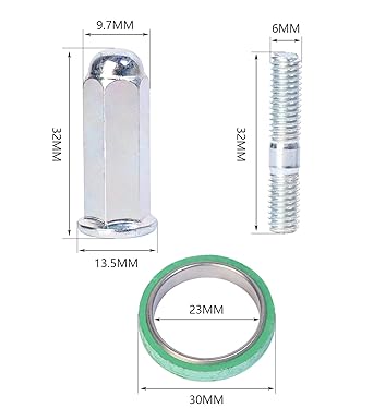 Minho exhaust bolt 6mm gasket kit GY6 50cc 125cc 150cc scooter ATV moped go -kart