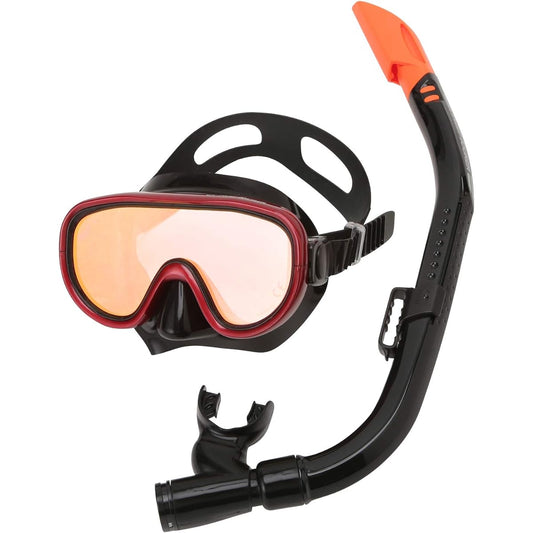 REEF TOURER Snorkeling Set for Adults Mirror Type Snorkel Mask Snorkel 2 Piece Set Made of Silicone RC0111M