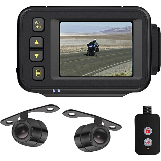 MAXWIN Motorcycle Drive Recorder Bike Camera Front and Rear Simultaneous Recording Waterproof Dustproof Front and Rear Cameras 2 Cameras DVR-B002