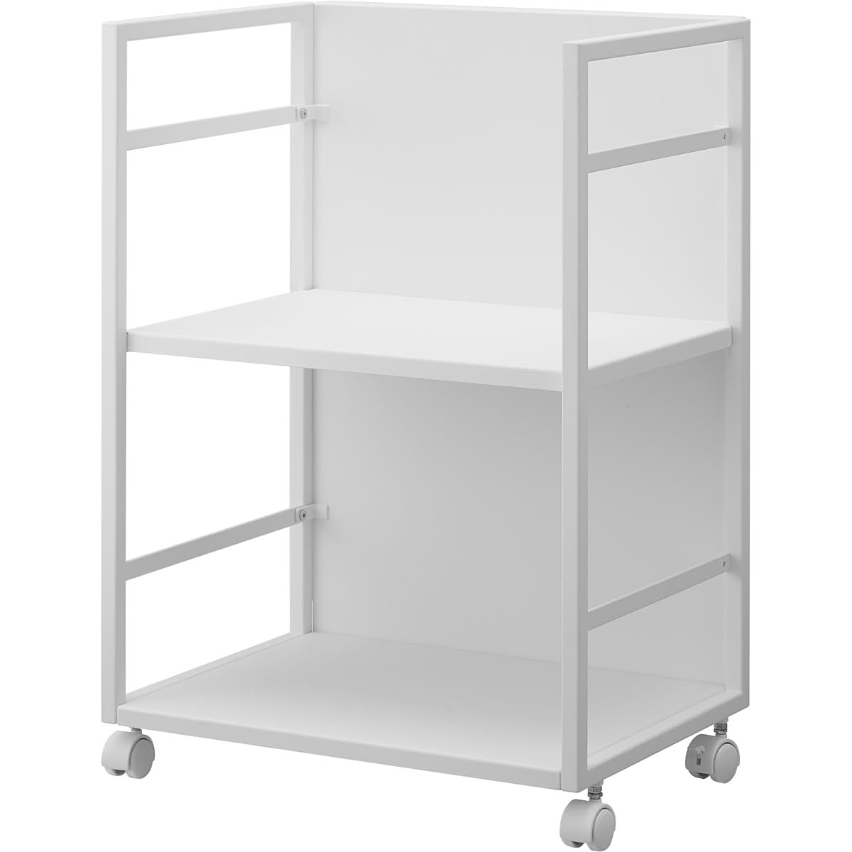 Yamazaki Jitsugyo 4810 Blindfold Wagon White Approx. W42 x D32 x H60cm Tower Stock Bulk Storage with Casters