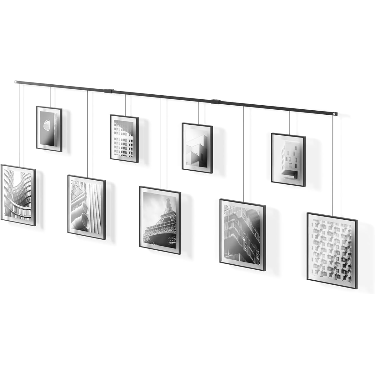 umbra Photo Frame Xzibit Multi Frame Set of 9 Six Cut 2L Version Wall Hanging Photo Frame Hanging Display Stylish Interior Stylish Gift Present Black