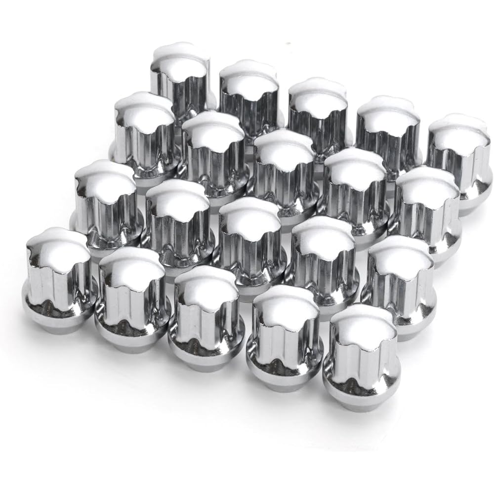 ERST Lug Nut M12 x 1.5 Color: Chrome Plated Set of 20 Flower Shape