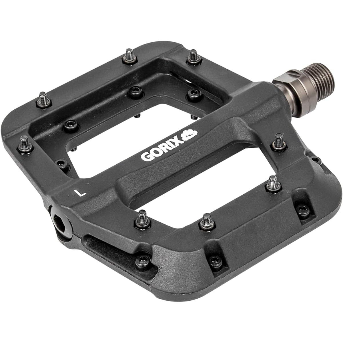 GORIX Bicycle Pedal [Durable and Lightweight Nylon Pedals] Flat Pedals, Black, Good Rotation, 3 Bearings, Non-Slip Pins (GX-F576), Compatible with Road Bikes, Cross Bikes, MTB, and Other Bicycles, Stylish, Commuting to Work or School