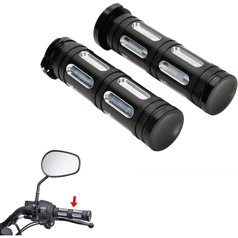 Motorcycle Black CNC 1 Inch 25mm Handlebar Hand Grip Harley Sportster XL883 XL1200 Touring Dyna Softail Custom