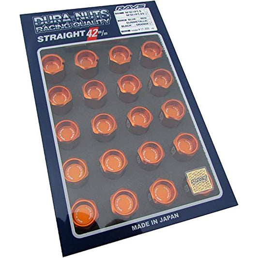 [RAYS] Duralumin Lock & Nut Set L42 Straight Type M12×1.25 Orange Anodized 74020001014OR