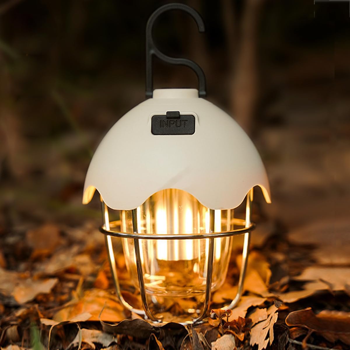GOTUNS LED Lantern, Rechargeable, Retro-style Lantern, Bulb Color, LED Camping Lantern, High Brightness, Stepless Dimming, 3 Color Switching, Lantern, Camping, Retro, Tent Light, Small Camping
