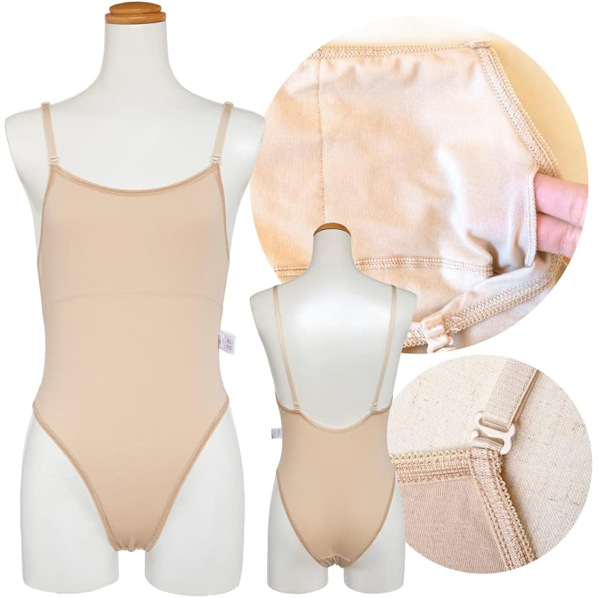 High leg body innerwear for leotards, made in Japan, halfbeak, cotton material, body foundation [sci006]