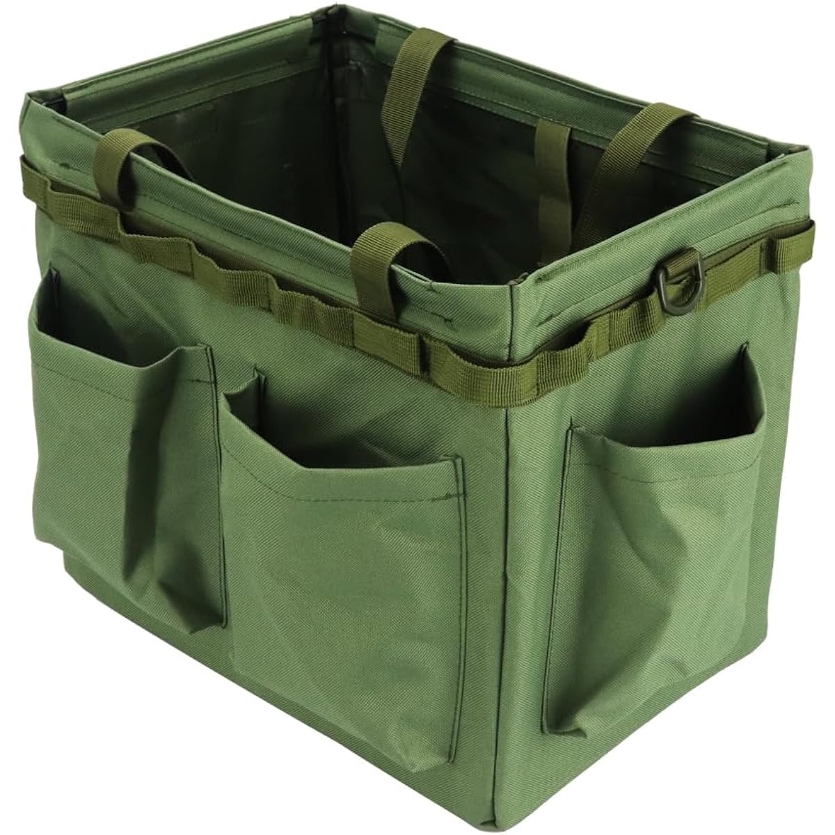 Esteem-Direct Foldable Container Bag Large Capacity Tool Holder with Loop BBQ Camping (Olive Green)