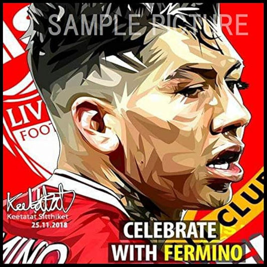 Roberto Firmino Liverpool FC Design A Overseas Soccer Art Panel Wooden Wall Hanging Poster Interior Soccer Goods