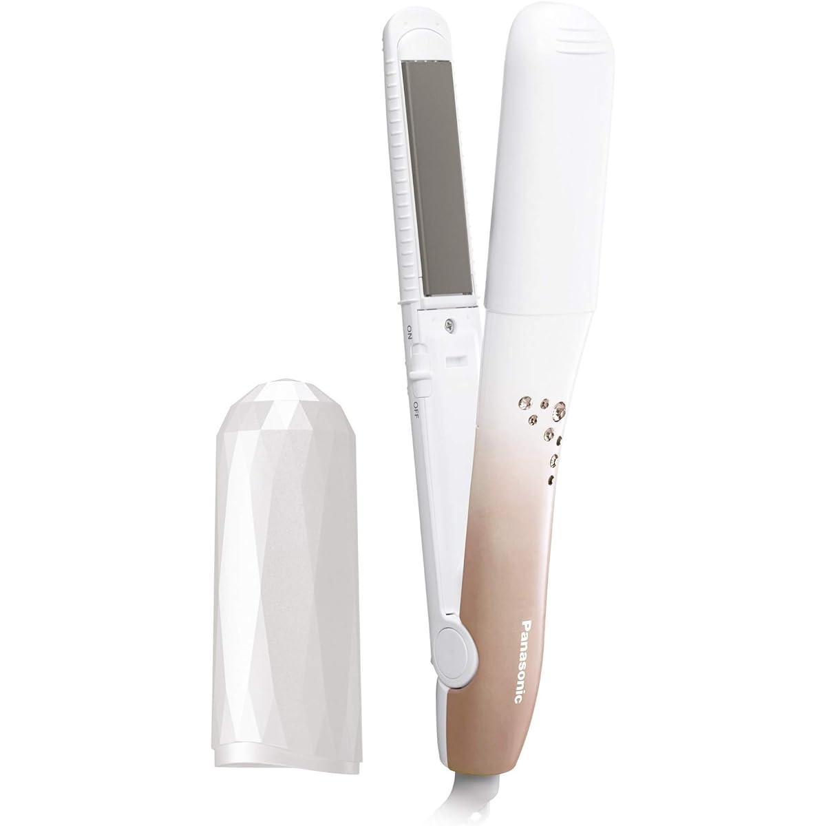 Panasonic Compact Iron for Curling and Straightening, Compatible with Overseas 3Way, Pink Gold EH-HV24-PN