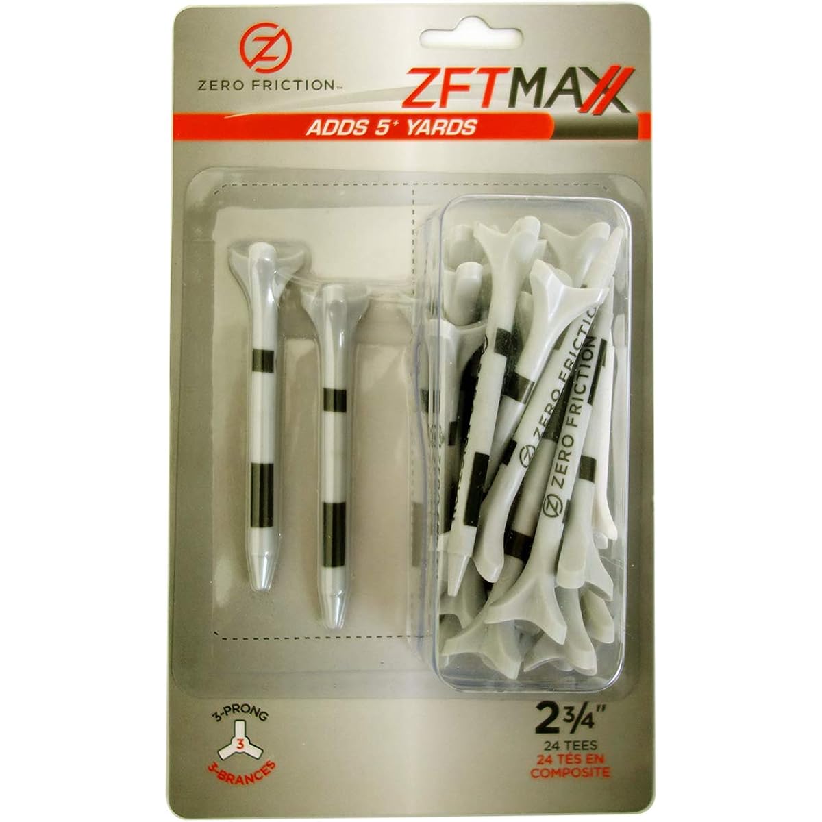 ZERO FRICTION (Japanese genuine product) ZFT MAXX Tee Regular 2.75 inch (70mm) "24 pieces + 1 ZFTOUR short tee"