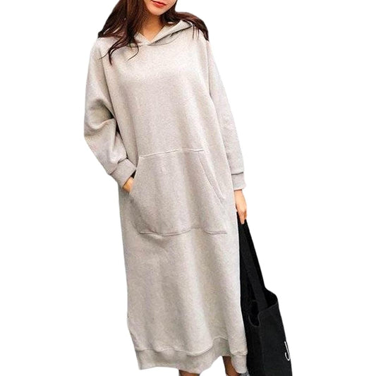 [Luxe Relax] Long Parka Loose Sweatshirt Casual Cute Warm Spring Autumn Dress Women's 04