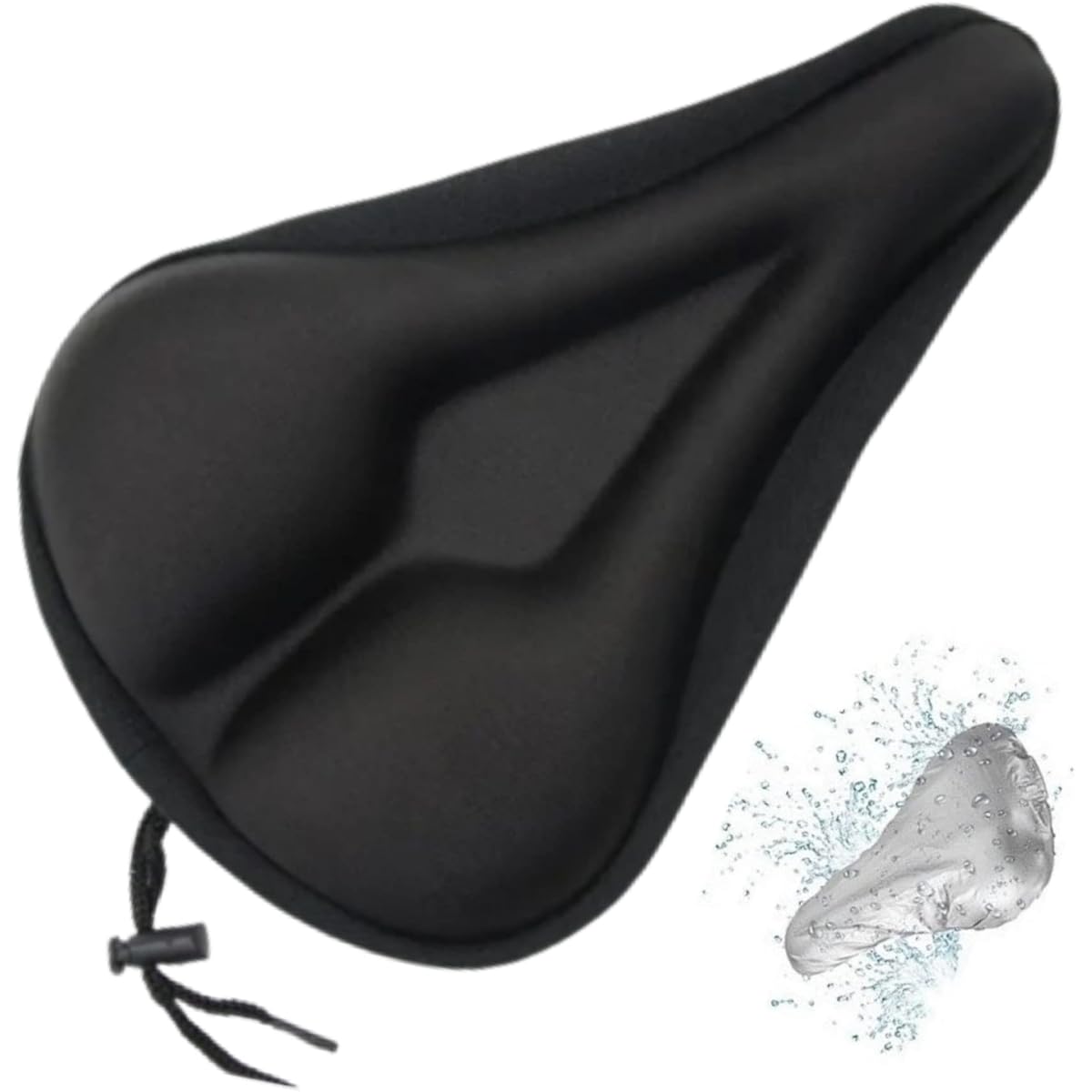 Saddle cover cushion for bicycles, exercise bikes, mom's bikes, cross bikes, super thick, wide saddle, large size, suitable for narrow saddles, contains gel, does not hurt your buttocks, shock absorption, large, wide type and sports type