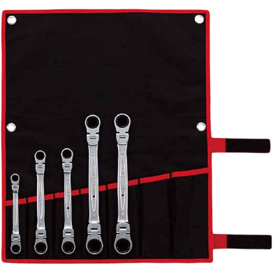 TONE Double Head Ratchet Box Wrench Set RMFW500 Black Contents: 5 items