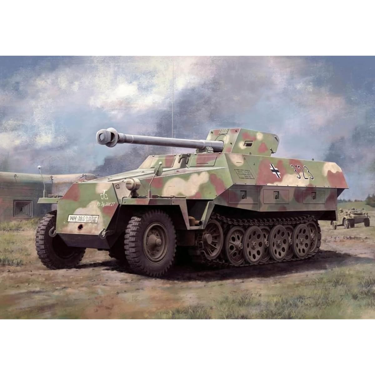 Dragon 1/35 World War II German Army Sd.kfz.251/22 Ausf.D 7.5cm PaK40 anti-tank self-propelled gun plastic model DR6963 Molding color