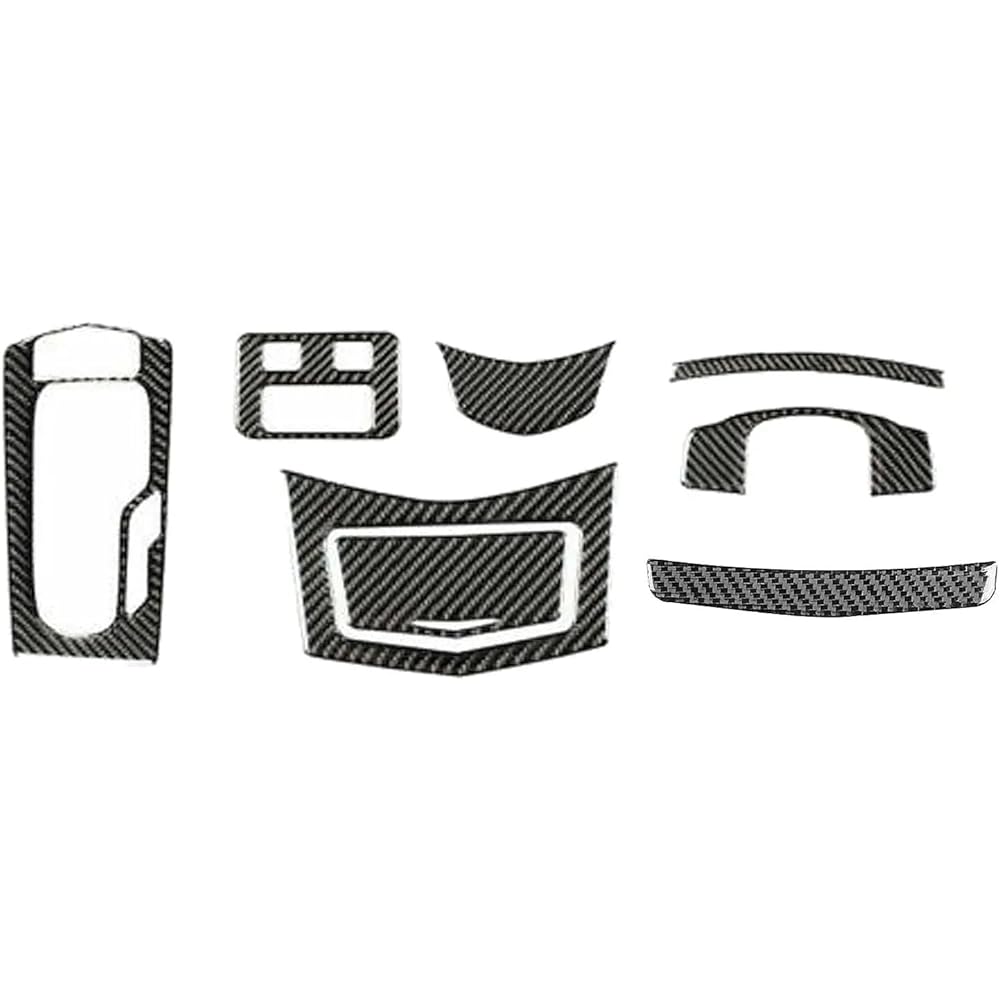 Car Parts 8X Trim Cover Steering Wheel Roof Button Instrument Panel Carbon Fiber Cadillac ATS 2013 to 2019 Car Parts