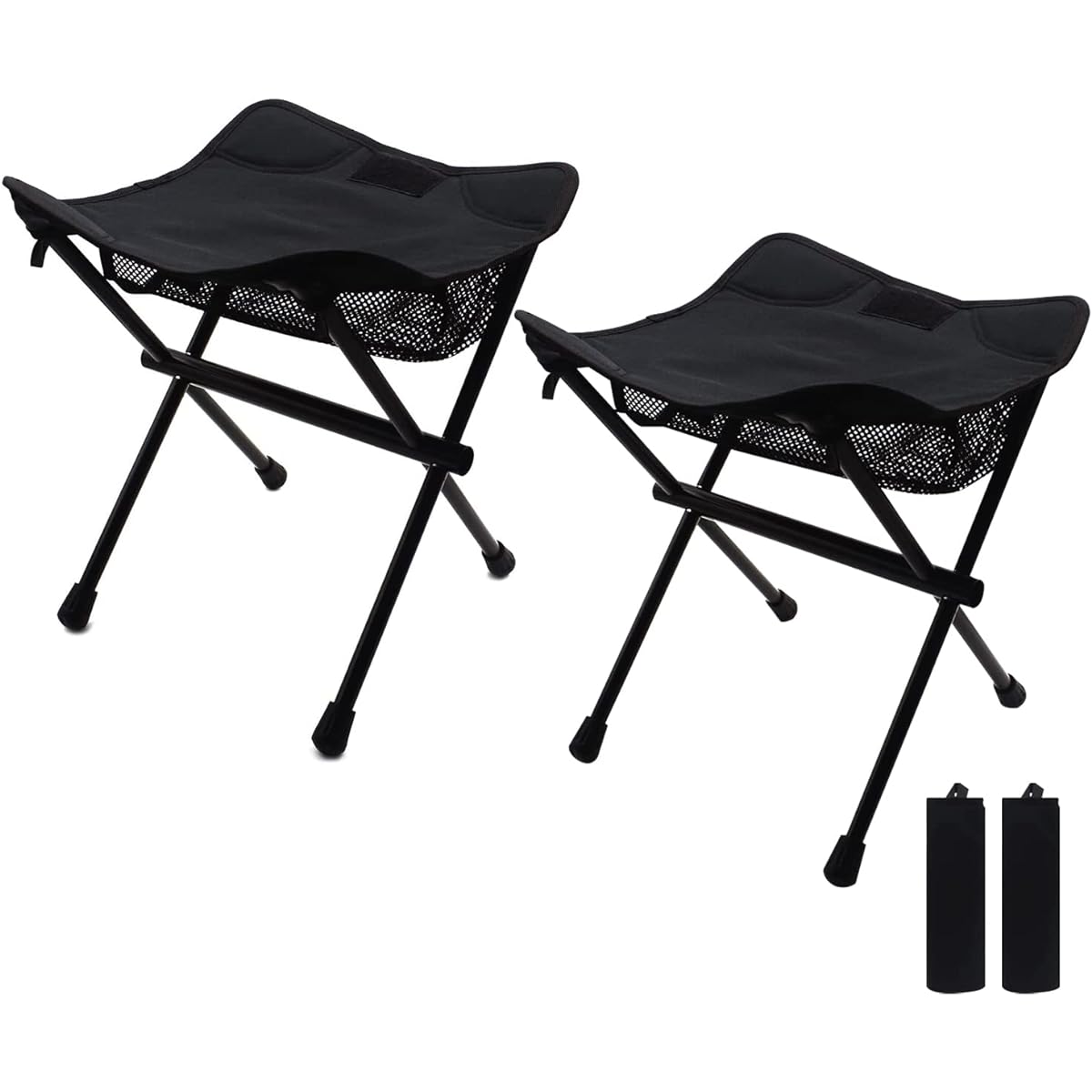 2-piece outdoor chair, folding chair, camping chair, 3-way use, compact, ultra-lightweight, load capacity 100kg, aluminum, convenient to carry, BBQ, bonfire, fishing, mountain climbing, HADUKI