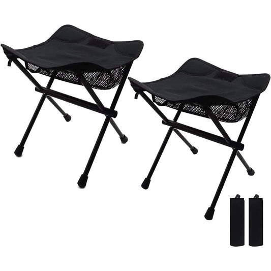 2-piece outdoor chair, folding chair, camping chair, 3-way use, compact, ultra-lightweight, load capacity 100kg, aluminum, convenient to carry, BBQ, bonfire, fishing, mountain climbing, HADUKI