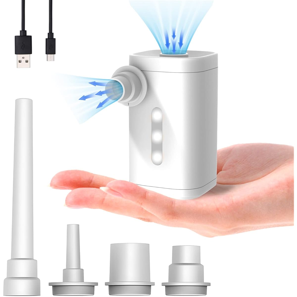 Portable Air Pump FIRE BULL Electric Air Pump 4000mAh Battery USB Rechargeable Air Pump/Air Deflation/4 Types of Nozzles Included/40 Minutes Continuous Use Floating Ring/Yoga Ball/Air Bed/Rubber Boat