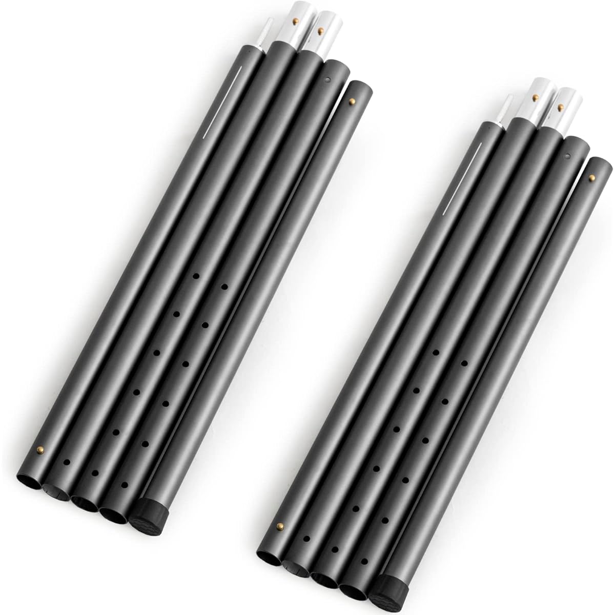 ENDLESS-BASE Tent Pole Set of 2 Extra Thick 32mm Aluminum Pole 125-280cm Telescopic 28 Levels Camping 75200034