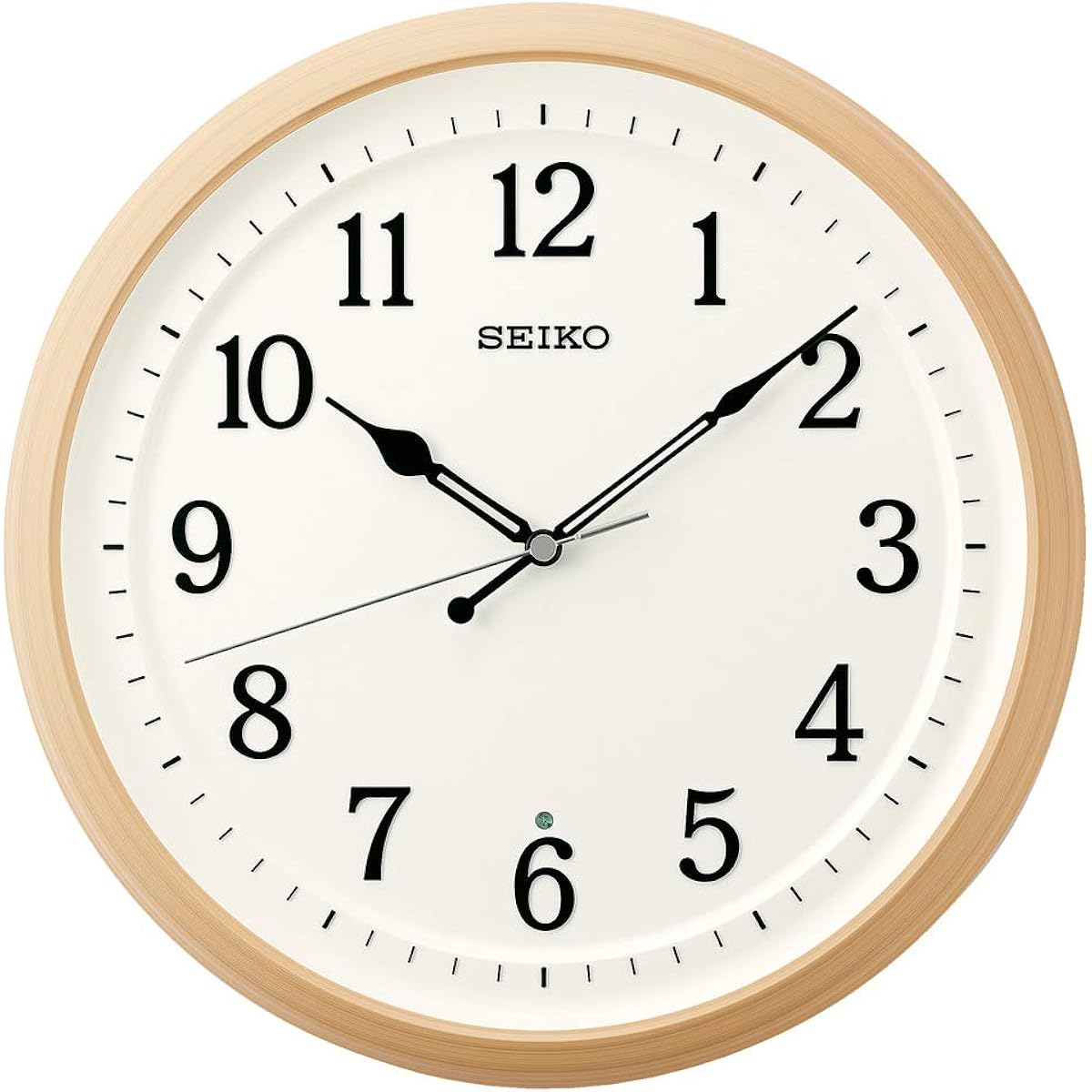 Seiko Clock Wall Clock Radio Analog UD Font Light Brown Wood Grain Pattern Diameter 31.7 x 4.6cm KX255B