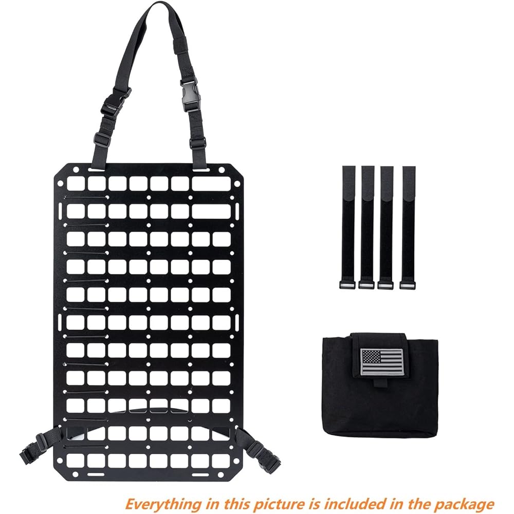 TACNEX rigidity MOLLE Panel Vehicle Sheet Back Organizer Aluminum Allenting Plate Automatic Modular Storage Patrol Car Gear EDC Pouch Horster Hol Star Bag Mount Platform