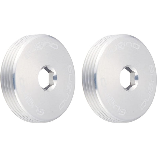 Sugino CNS Aluminum Crank Cap Without Bolts Silver (Pair of 2)