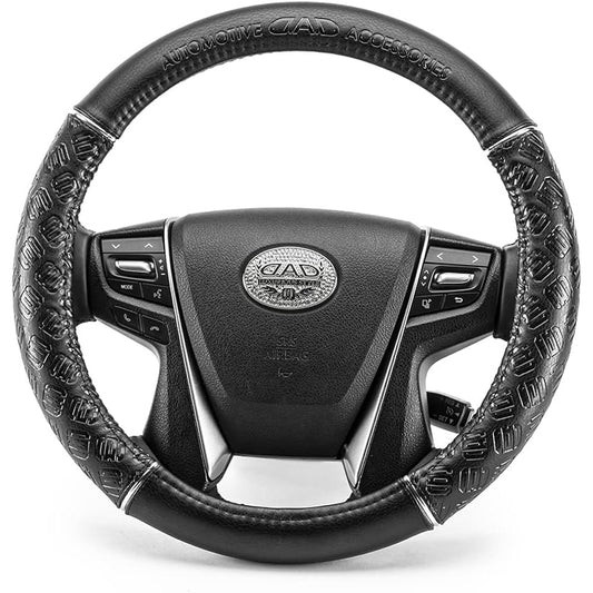 Garcon DAD Steering Cover Steering Cover Type Monogram Leather M Size Black D.A.D HA459-01