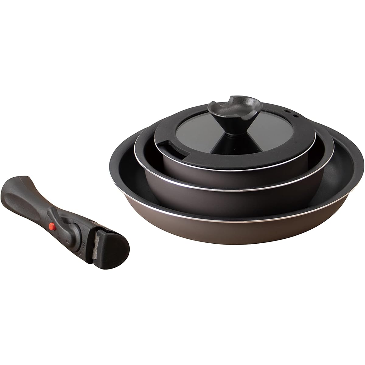 Takeda Corporation [Frying pan/pot/removable handle] Gray IH diamond coat pan 5-piece set IHD-5PSGRY Approximately width 28.5 x depth 12 x height 28.5 cm