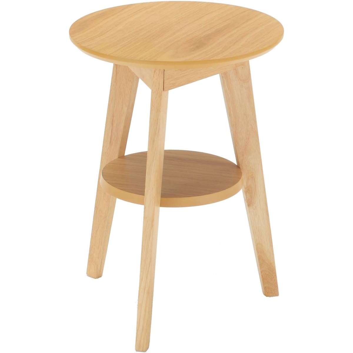 Fukuda Craft Side Table Round with Shelf Natural