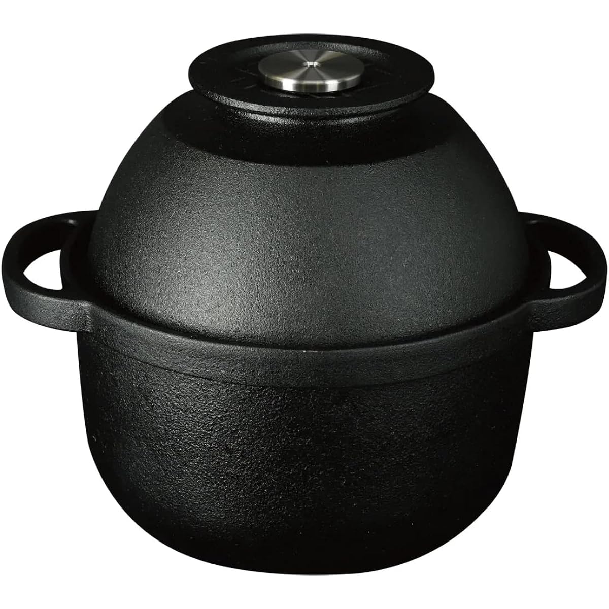 Zebrang Outdoor Camping ZB-RO-B Rice Oven, Cast Iron Rice Cooker, No need to adjust the heat, Open flame, IH compatible, 1 to 2 servings, Made in Japan, Whistle notifies you when the rice is cooked, Gas, Two-handed pot, Rice cooker