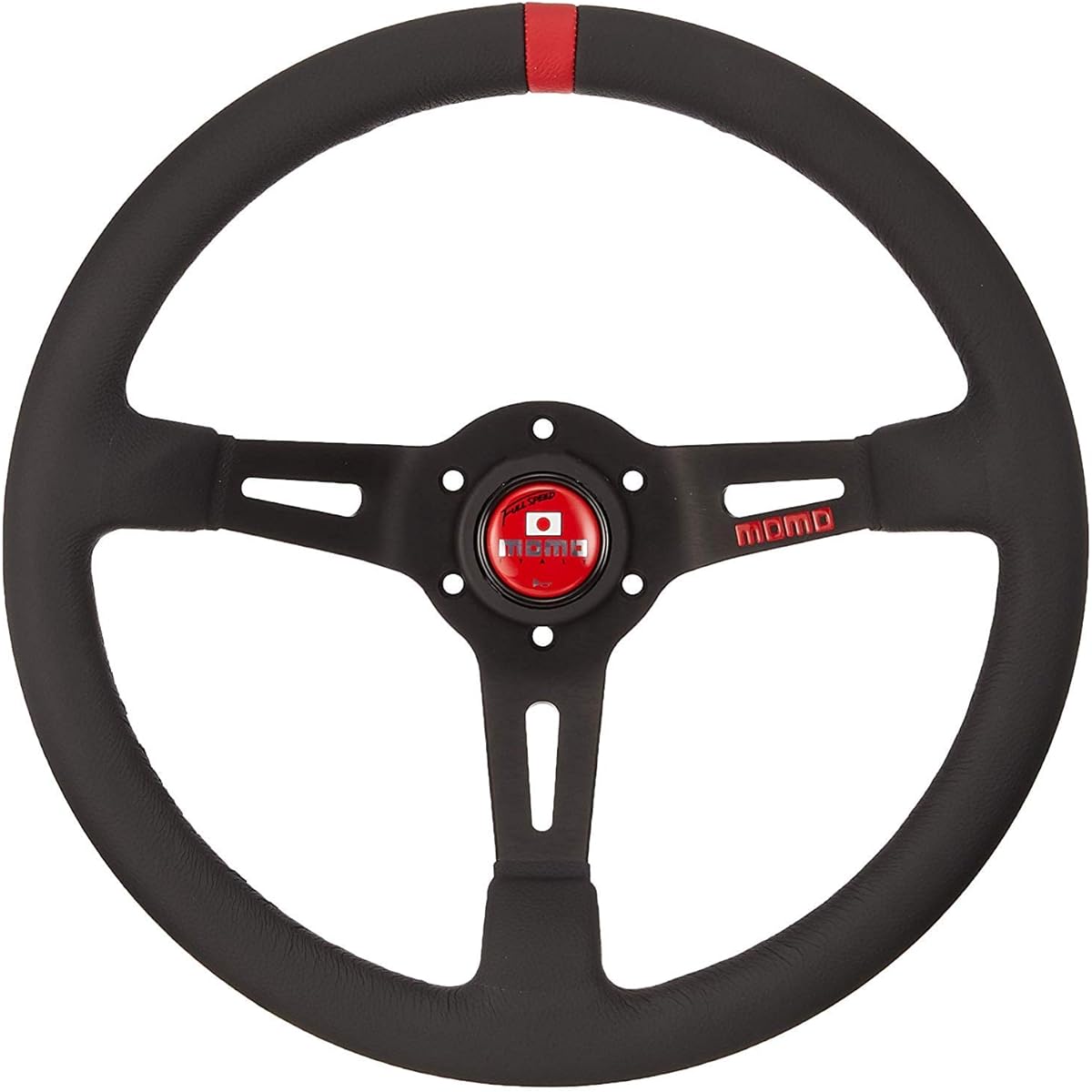 fortune MOMO FULL SPEED 34.8D RED Full Speed Steering 34.8 Pie DEEP 3.5 inches (90 mm) Red Top Full SPEED