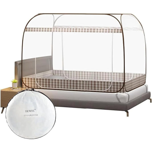 Mosquito Net, One-Touch Mosquito Net, Tent Type, Foldable, Mosquito Net with Bottom Fabric, Insect Repellent, Mosquito Repellent, Centipede Prevention, Convenient Storage, High Density, For Children and Adults, Loose, Wide, Personal Shade (Row 200 x Widt